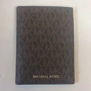 Never used micheal kors passport holder brown initial print